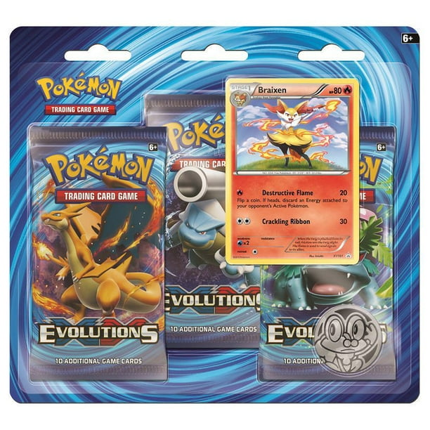 Cartes à échanger Pokemon XY12 Evolutions en 3 paquets double Braixen rouge – Anglais