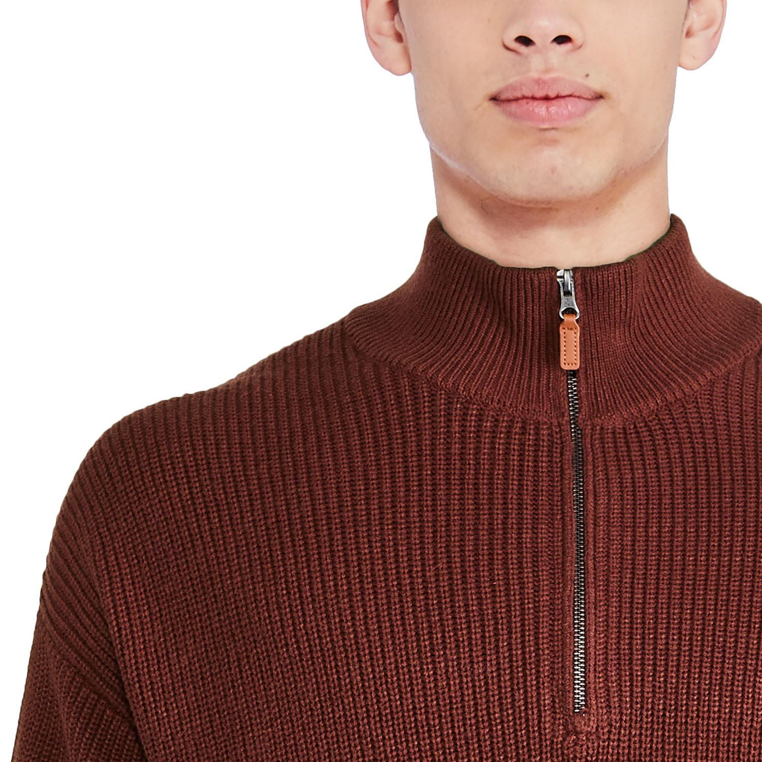 George Men's Ribbed Half-Zip Sweater, Sizes S-2XL