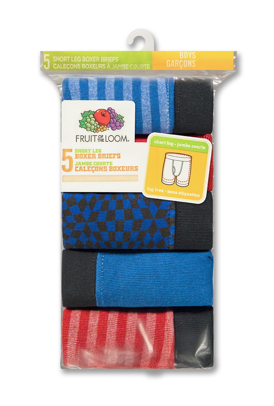 Fruit of the Loom Boys' short Leg Boxer Briefs, Pack of 5 Walmart Canada