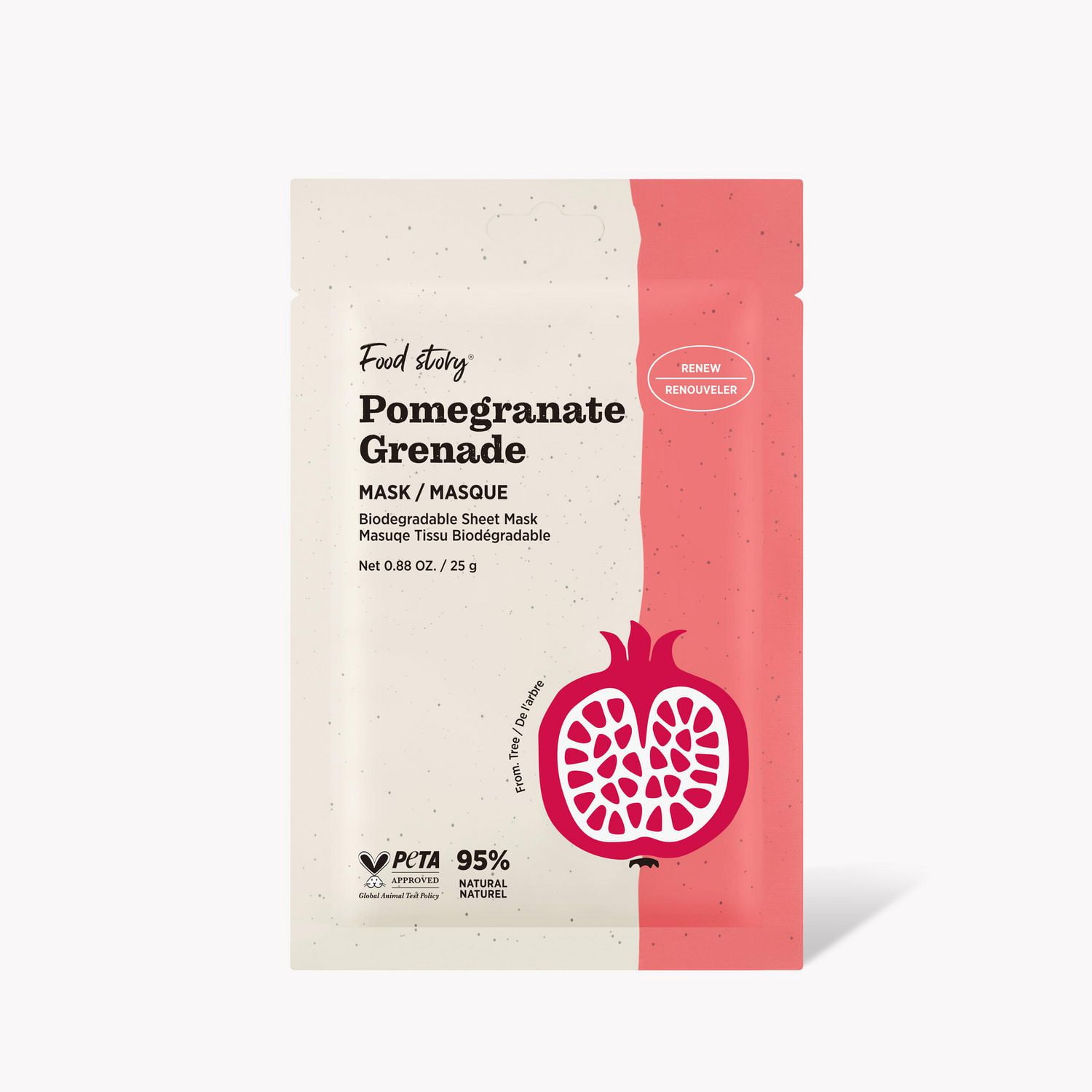 Food Story Pomegranate Mask, Volume : Net 0.88 OZ. / 25 g