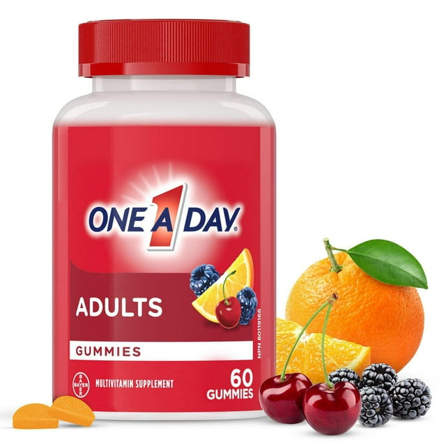 One A Day Adult Multivitamin Gummies for Men and Women with Vitamins A, B6, B12, C, D, E and Zinc, Supports Immunity and Bone Health