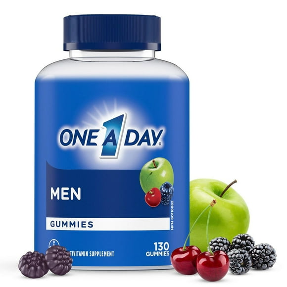 Gummies multivitamines One&nbsp;A&nbsp;Day pour hommes&nbsp;– Gummies multivitamines quotidiennes pour hommes avec des vitamines&nbsp;A, C D et E et du zinc, biotine, et sélénium 130&nbsp;gummies