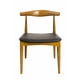 Chaise de salle à dîner avec coude Nicer Furniture avec cadre en bois de frêne et en simili-cuir – image 2 sur 5