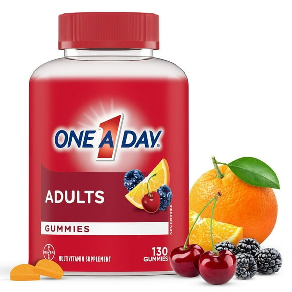 One A Day Adult Multivitamin Gummies - Daily Gummy Multivitamins For Men And Women With Vitamins A, B6, B12, C, D, E, Biotin and Zinc, Supports Immunity And Bone Health, Hair And Nails, 130 Gummies