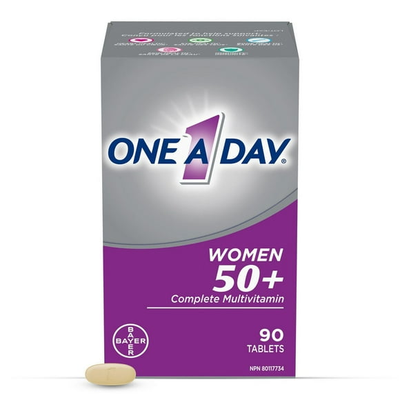 One A Day Multivitamins For Women 50 Plus - Daily Vitamins For Women With Vitamin A, B6, B12, C, D, E, Biotin, Calcium, Magnesium & Zinc, Helps Support Immune Function And Bone Health, 90 Tablets