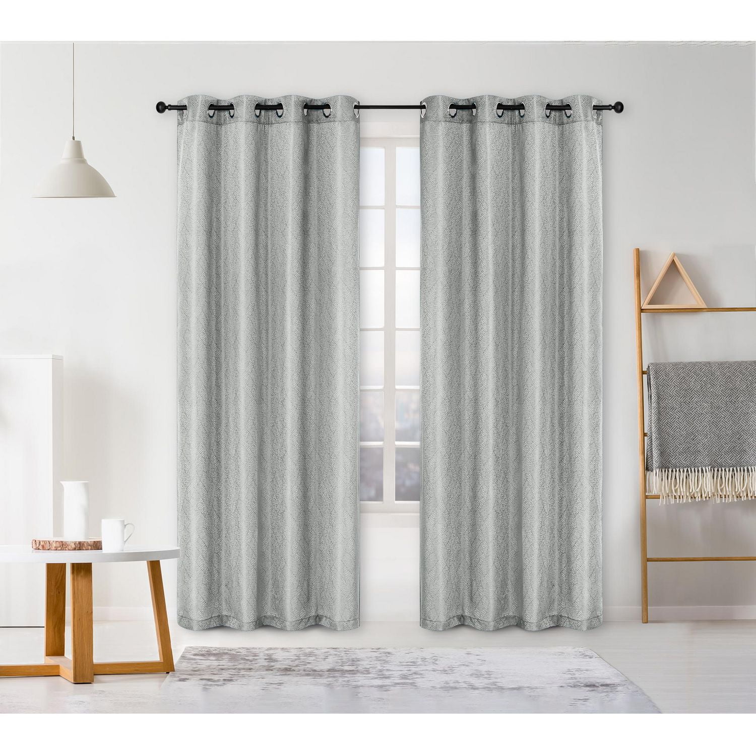 Safdie & Co. Curtain 84L Jacquard Vania Grey - Walmart.ca