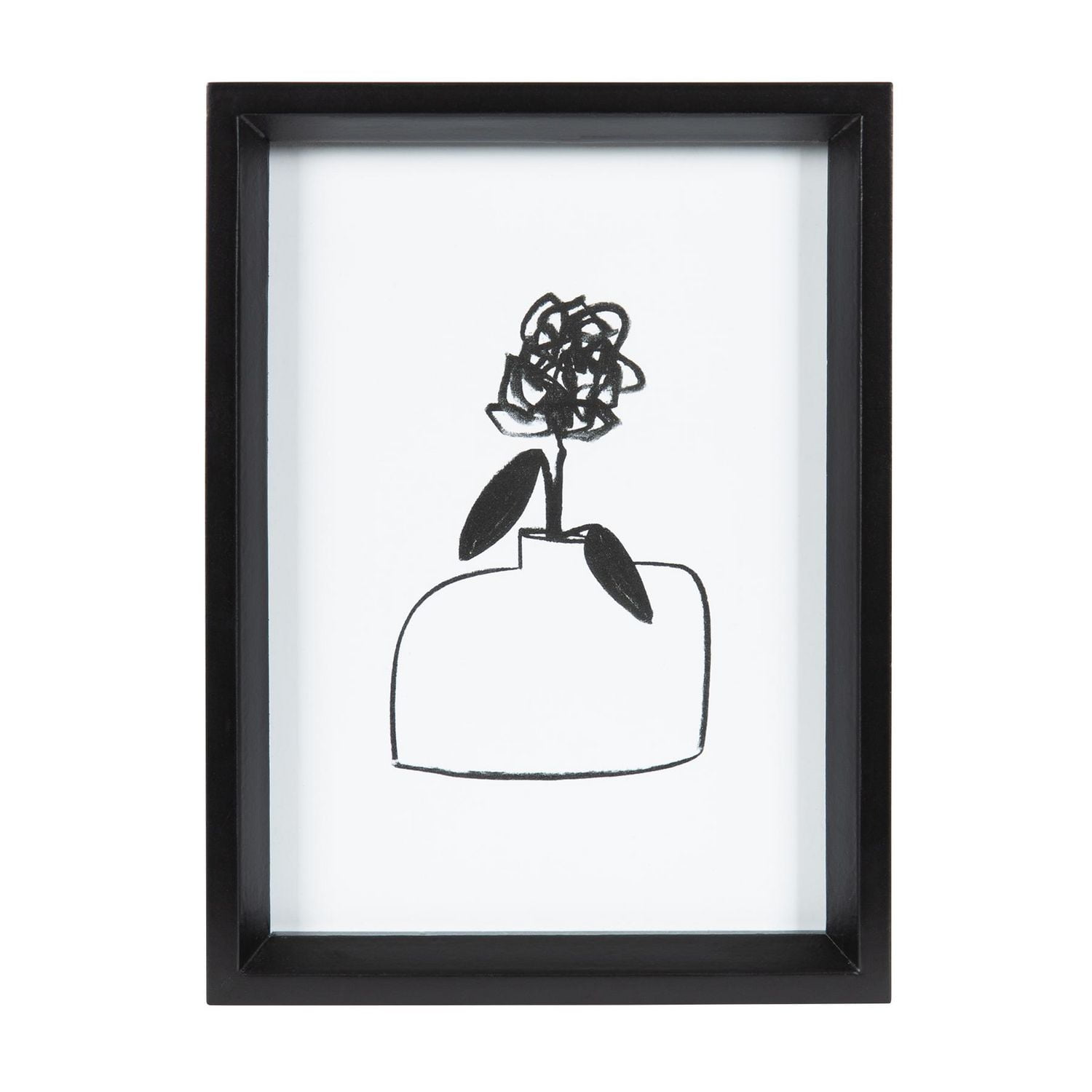 Hometrends Framed Vase with Floral Black and White Art