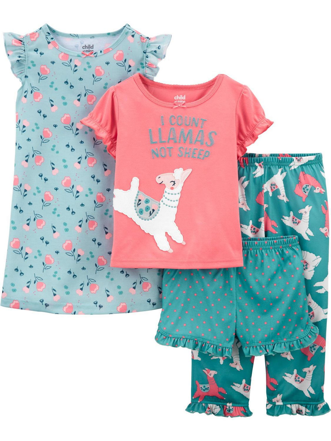 Child of Mine made by Carter's Toddler Girls' 4-piece Pyjama - Llama ...