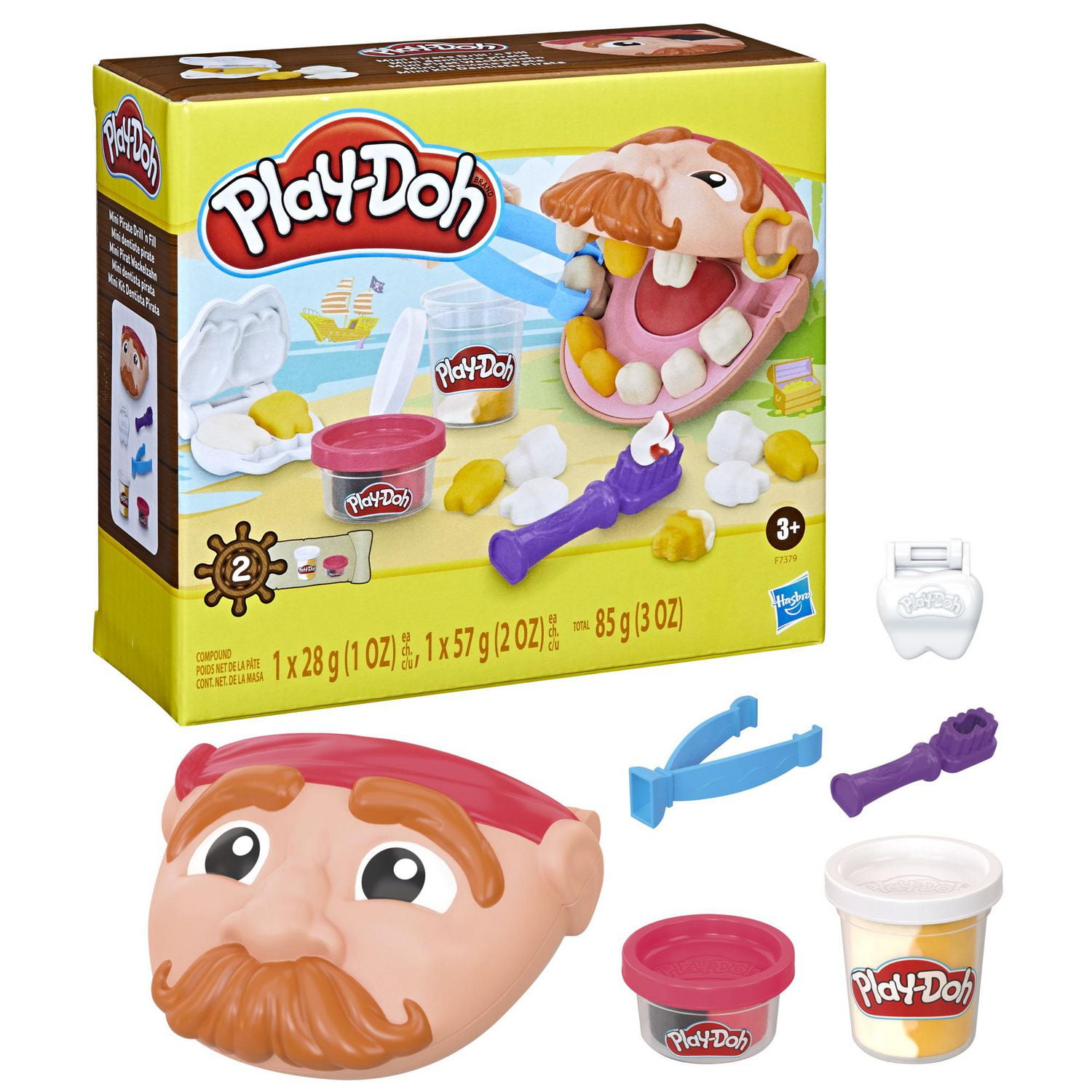 Play-Doh Mini Pirate Drill 'n Fill Dentist Toy, Preschool Toys 