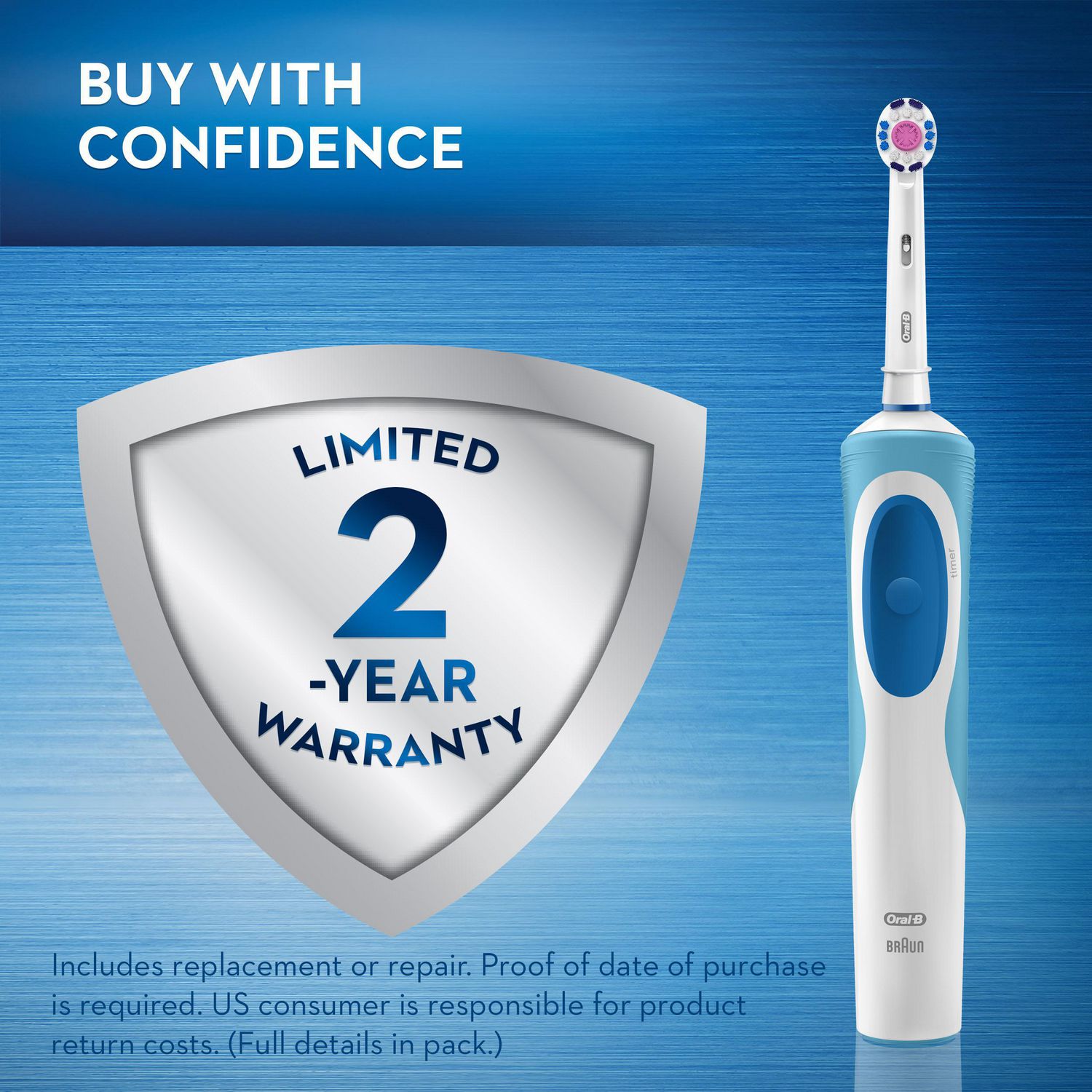 Oral-B Pro 500 3D White Electric Rechargeable Toothbrush, Powered By ...