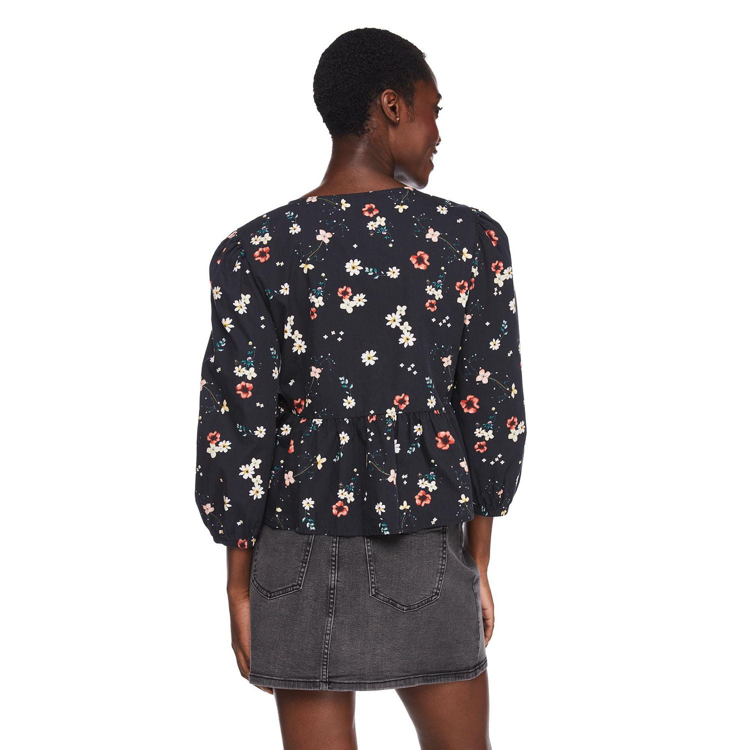 George Women's Printed Tie Front Top