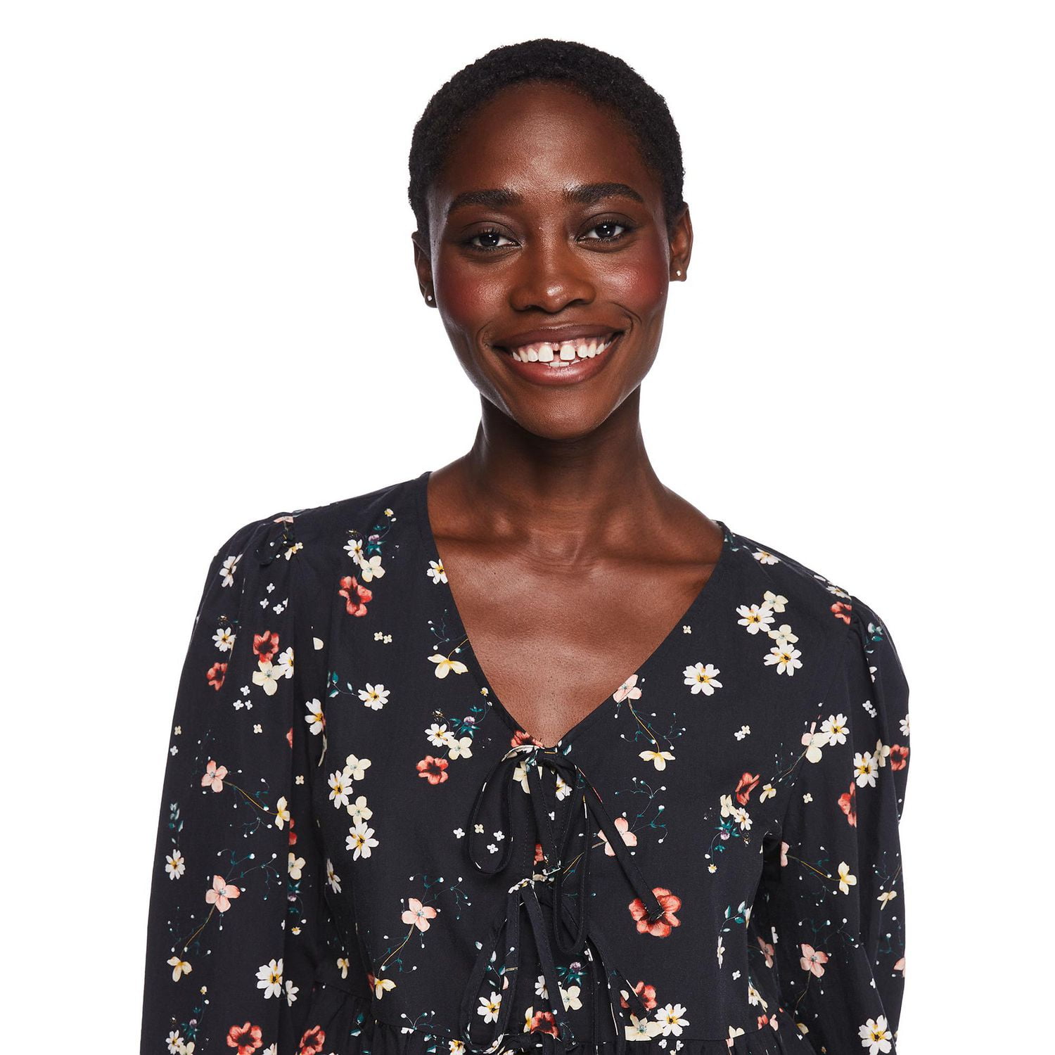 George Women's Printed Tie Front Top