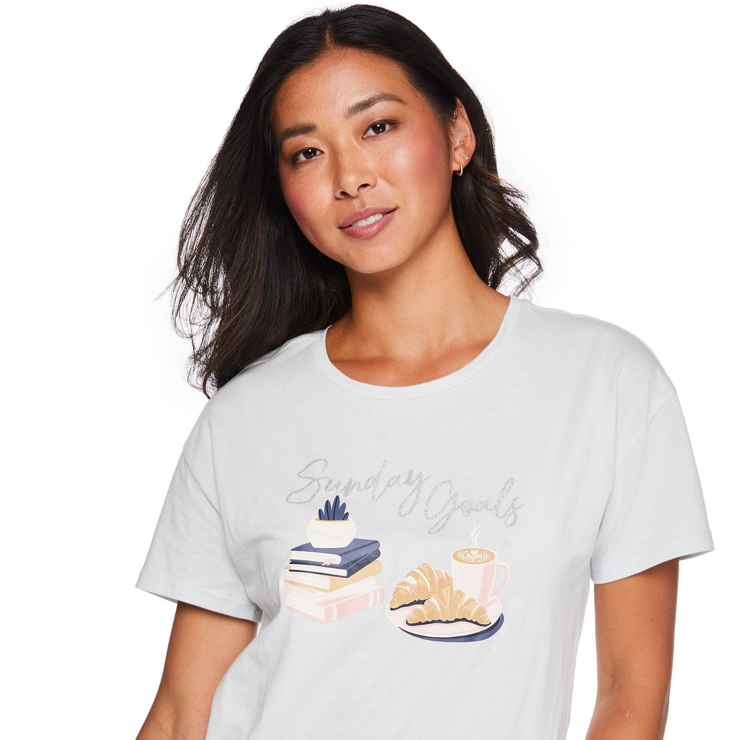 Chemise de nuit à encolure ras du cou George pour femmes