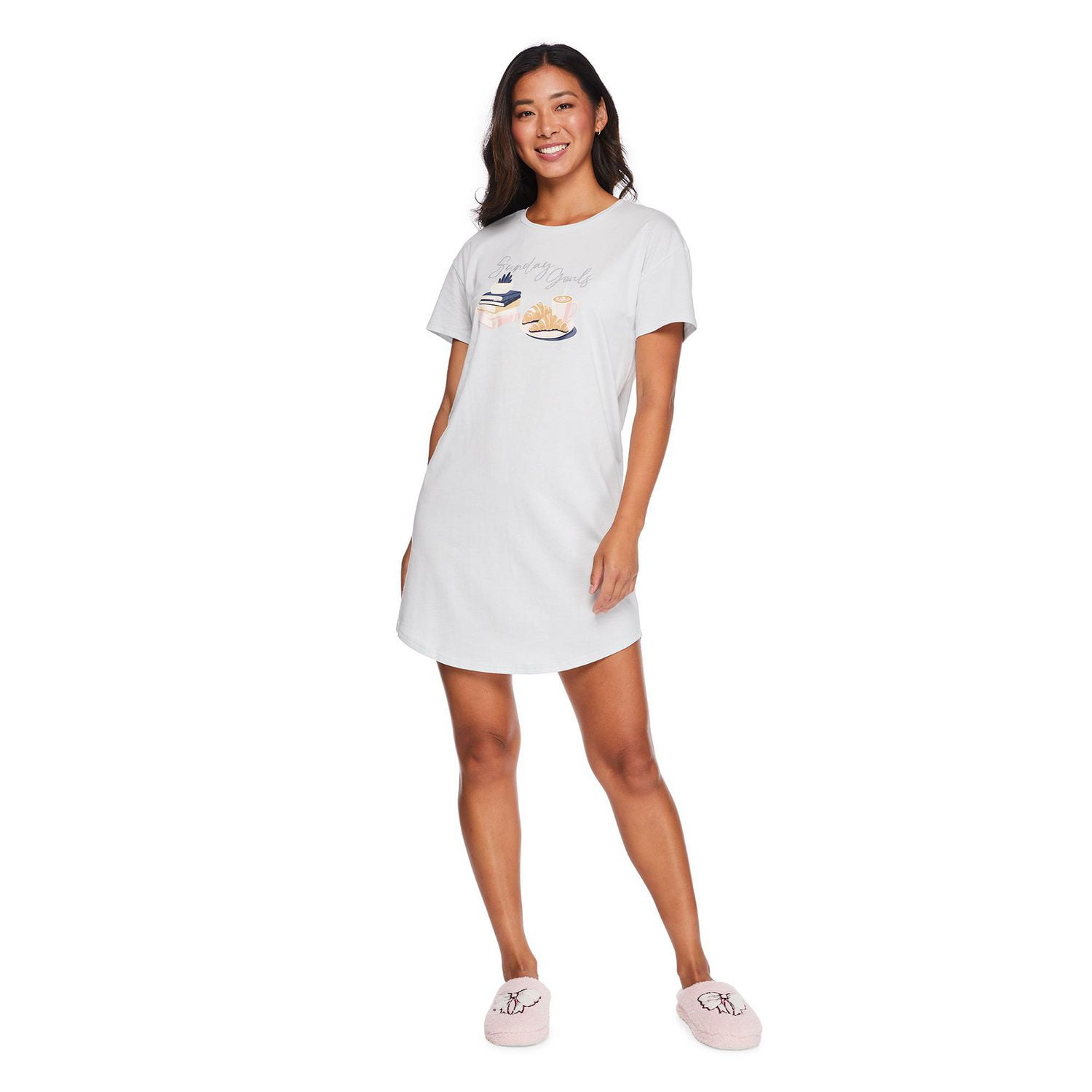 Chemise de nuit à encolure ras du cou George pour femmes