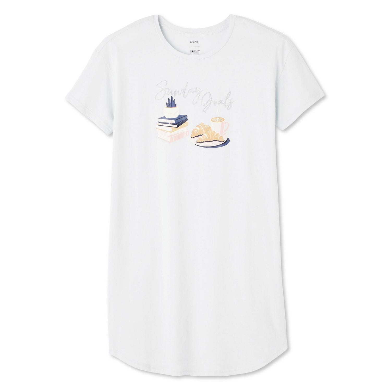 Chemise de nuit à encolure ras du cou George pour femmes