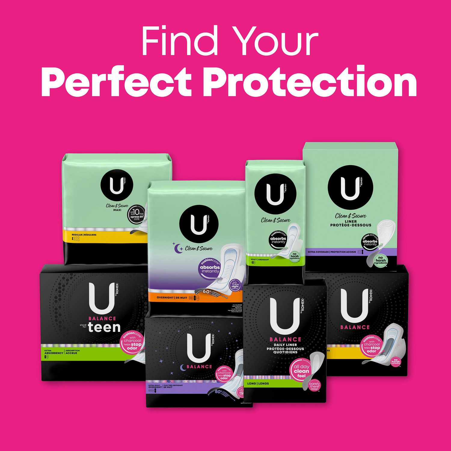 U by Kotex Balance Sized for Teens Ultra Thin Pads with Wings, Extra  Absorbency, 28 Count 