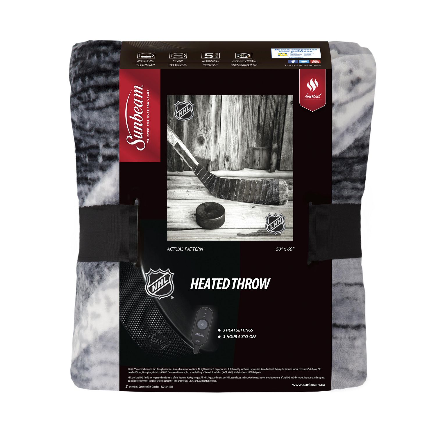 Sunbeam® NHL® Heated Throw Walmart Canada