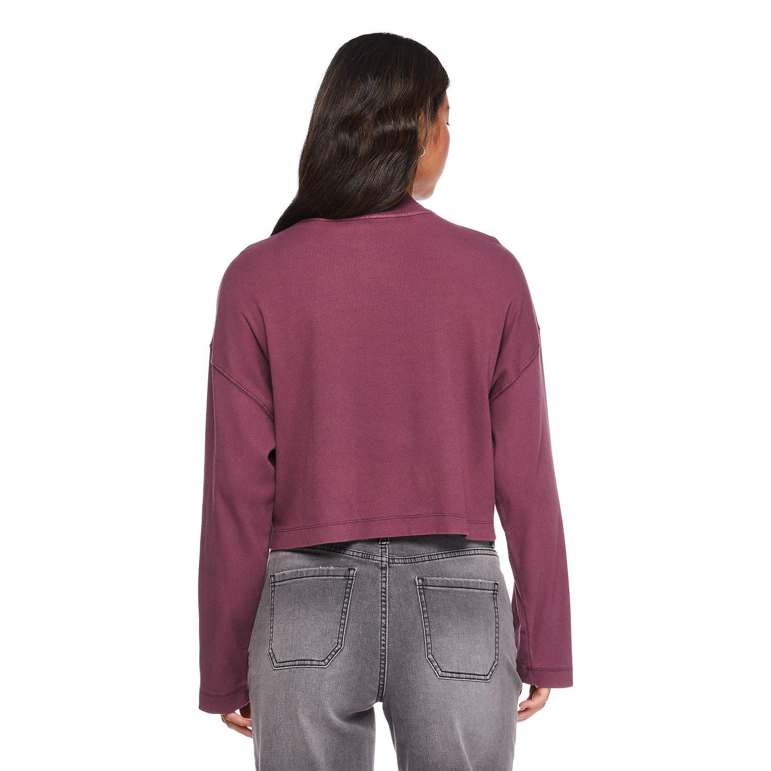 Haut écourté à col droit George pour femmes