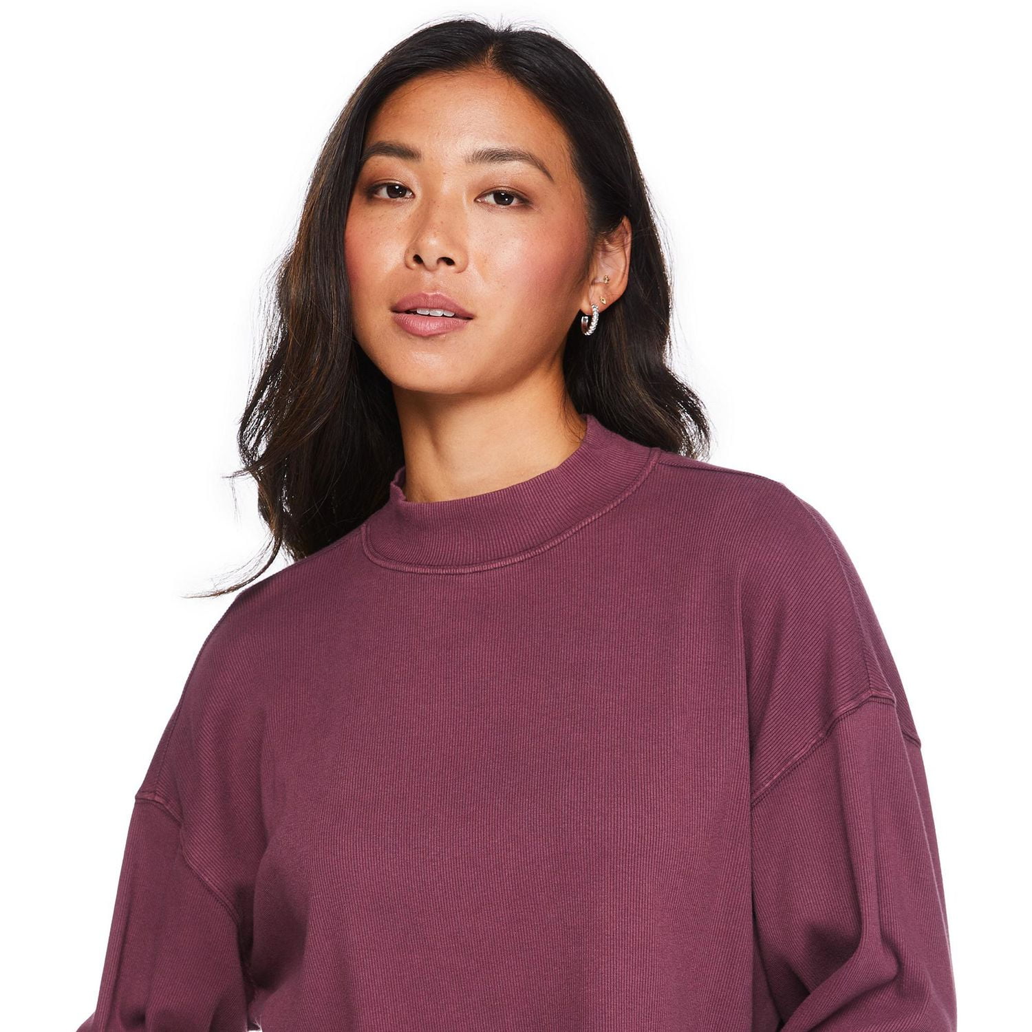 Haut écourté à col droit George pour femmes