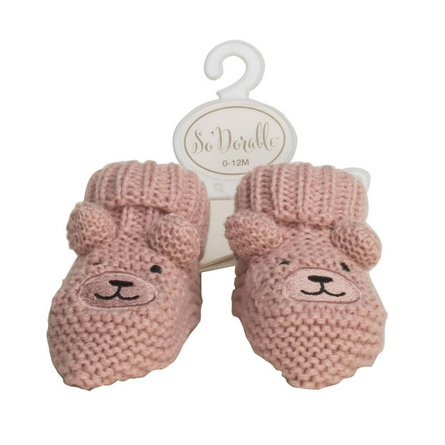 So Dorable Bear Knit Booties