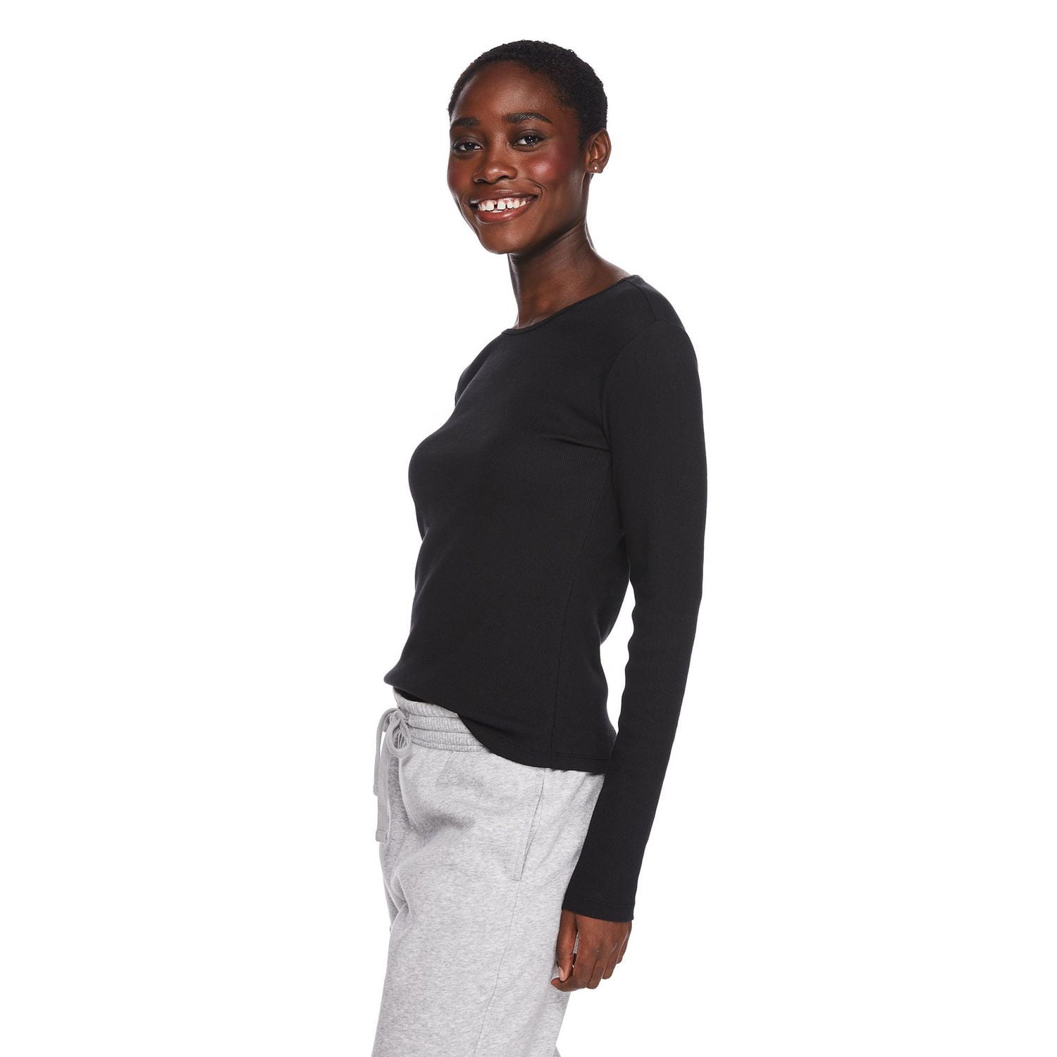 George Women's Long Sleeve Rib Tee, Sizes XS-XXL