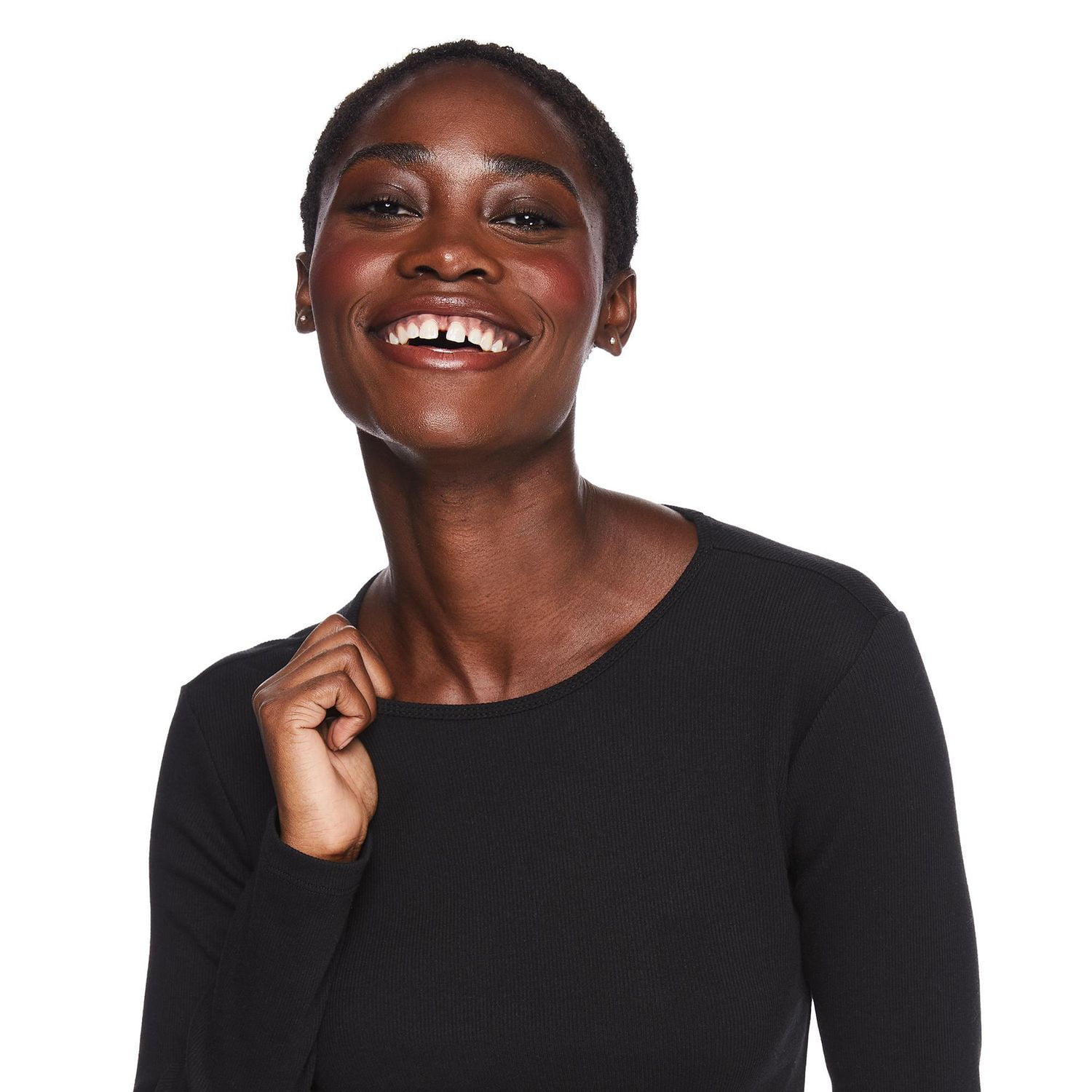 T-shirt à manches longues en tricot côtelé George pour femmes Tailles TP–TTG