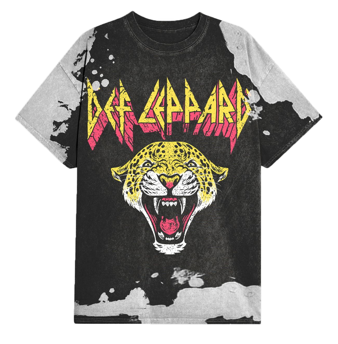 Def Leppard Crumbling Logo T-shirt multicolore à l'eau de Javel