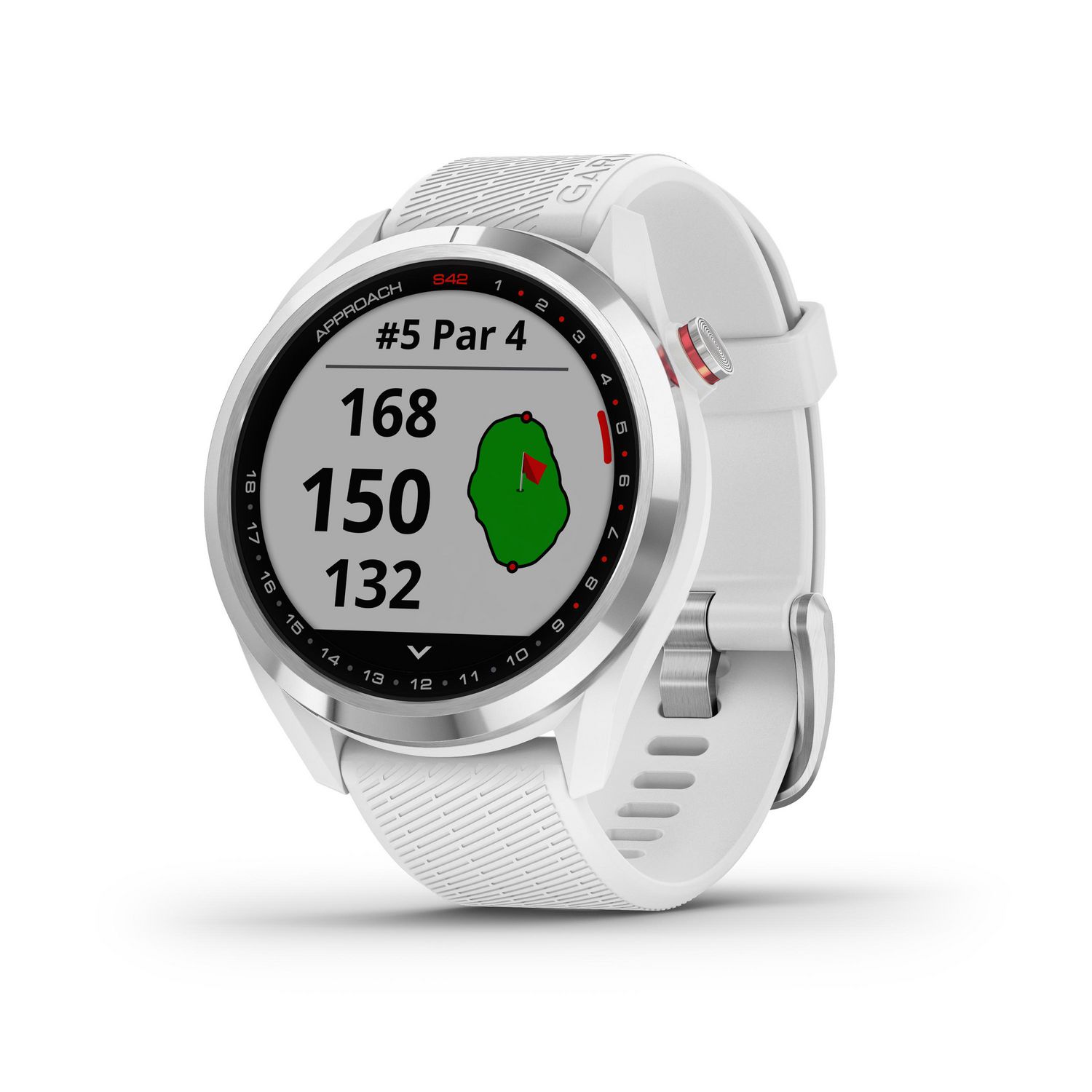 Garmin Approach S42, GPS Golf Smartwatch Ceramic Bezel and Silicone Band