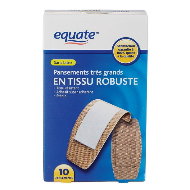 Equate Strong Strip Fabric Bandages XL, 10ct 