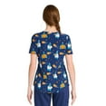thumbnail image 3 of Sesame Street Cookie Monster Doctor Cookies Women's V-Neck Print Scrub Top, 3 of 7