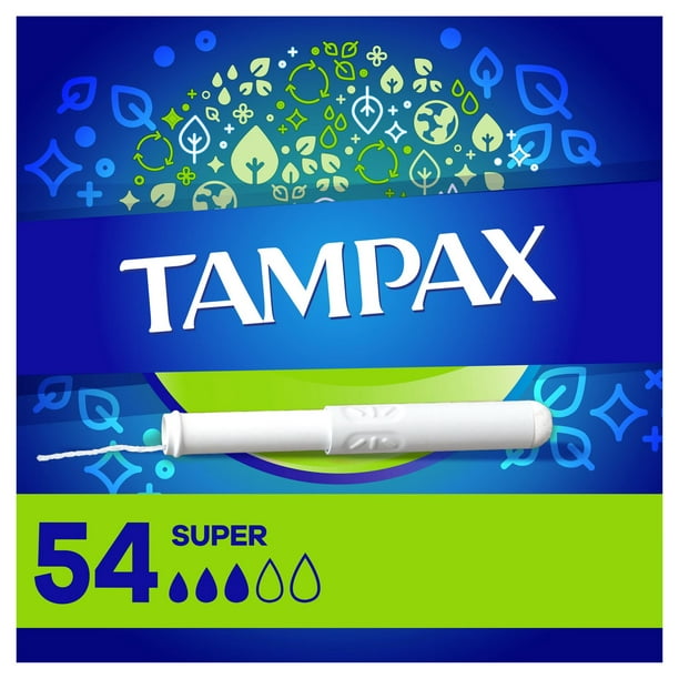 Tampax Tampons degré d'absorption super avec applicateur en carton 54 tampons