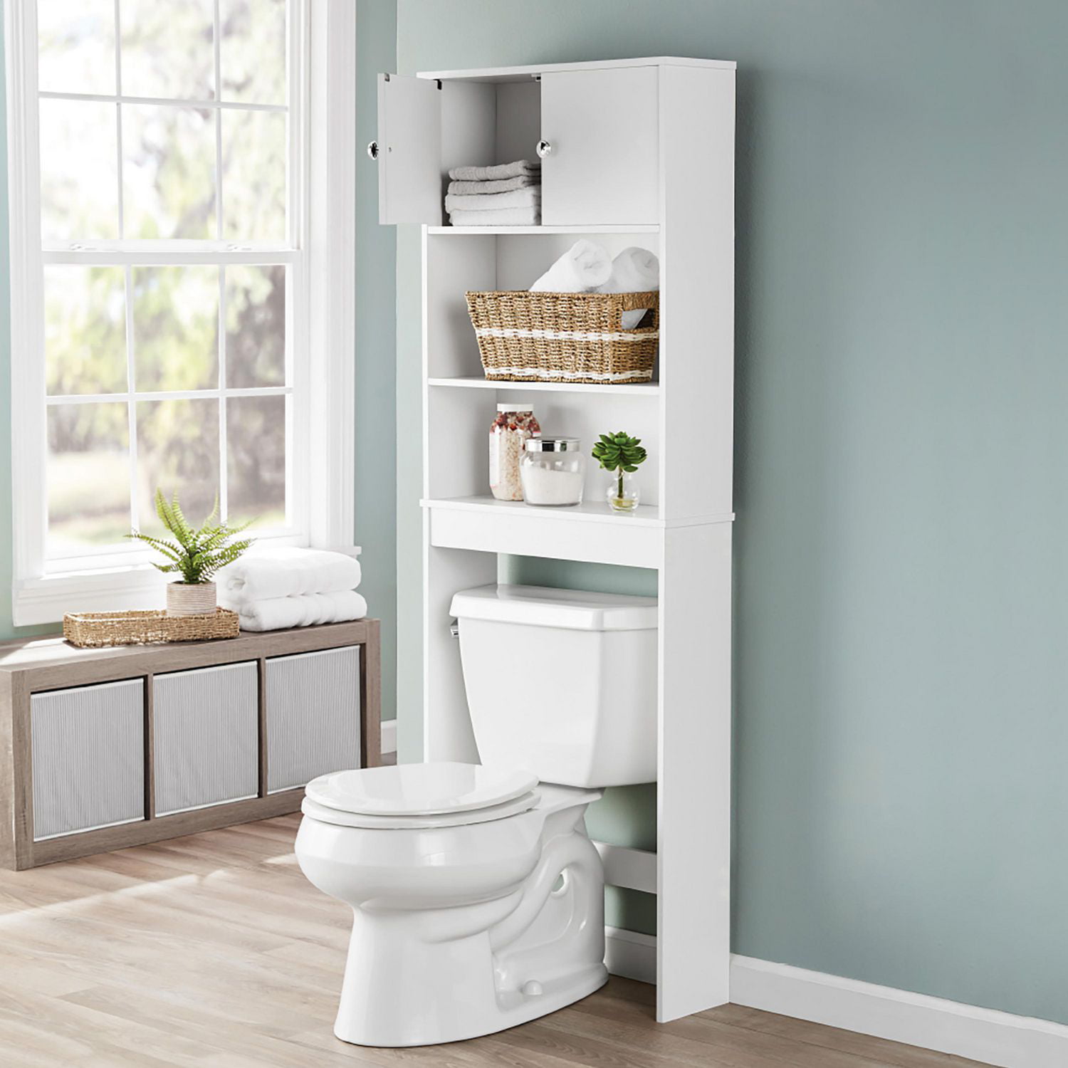 Zenna Home 3-Shelf Classic over the Toilet Spacesaver, White, White Bathroom  Spacesaver 