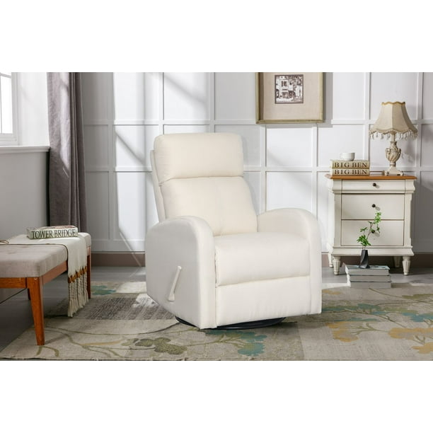 Concord Baby Charleston Fabric Swivel Glider Recliner Light Beige
