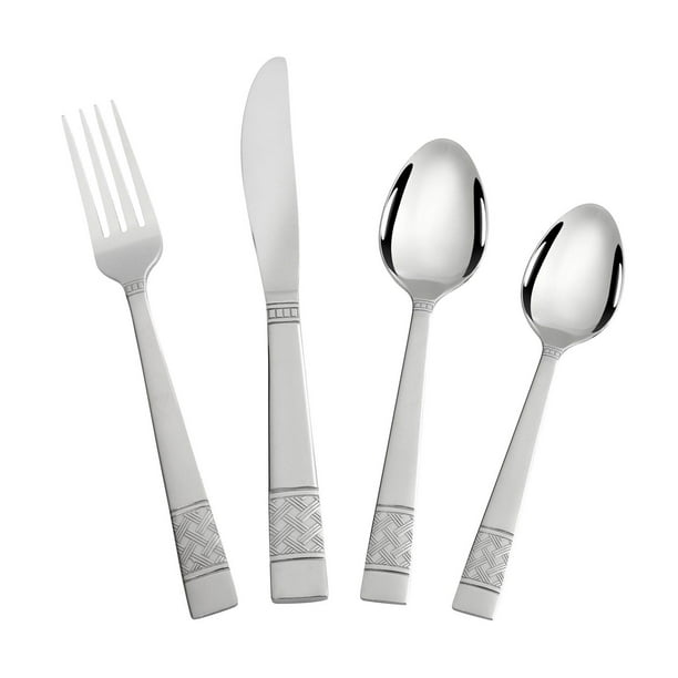 Mainstays Pierremont 16 Piece Polished Stainless Steel Flatware Set