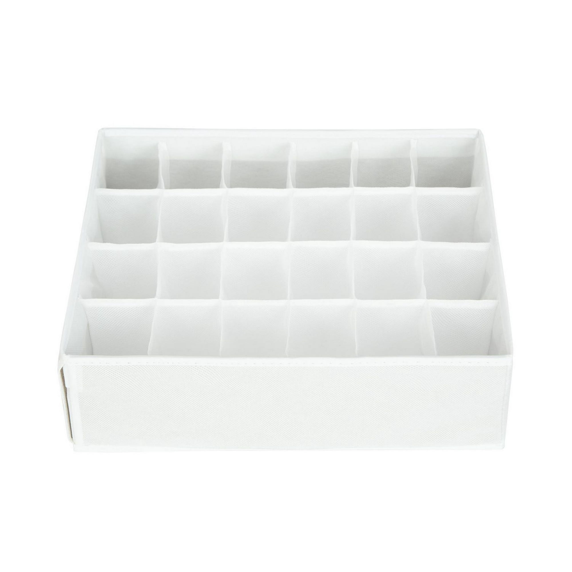 Pack of 4 White Stripes Drawer Organizers Boxes - Qoolish Home Storage