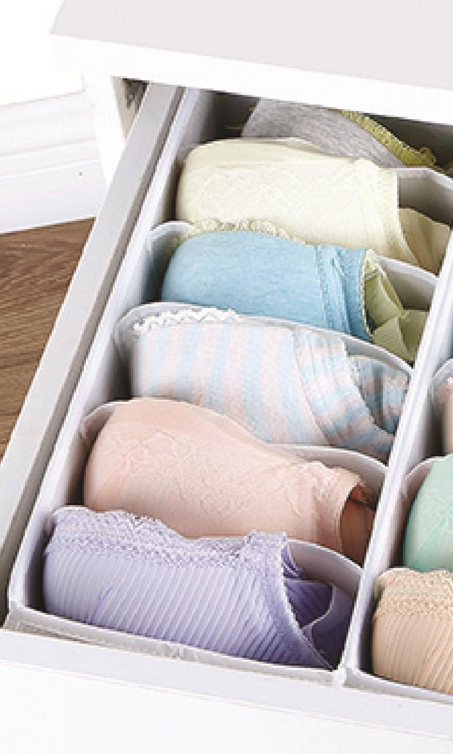 Honrane Clothing Organizer Stitching Long-lasting Fabric Folding Underwear  Drawer Organizer for Bedroom 