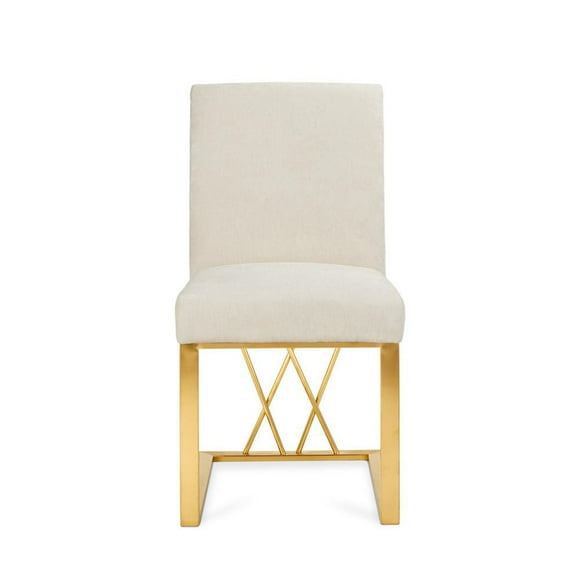 Home Gear Gold with two X supports Dining Chair