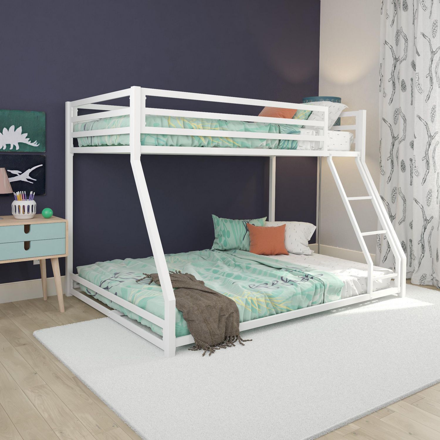 Dhp Miles Metal Twin Over Full Bunk Bed, Bunk Beds That Are Low To The Ground