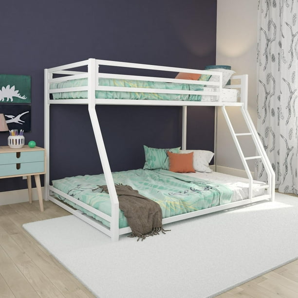 DHP Miles Metal Twin Over Full Bunk Bed, Furniture For Kids, White