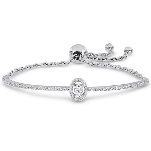 Miabella 3/4 Carat T.G.W. Created Moissanite Sterling Silver Bolo Bracelet