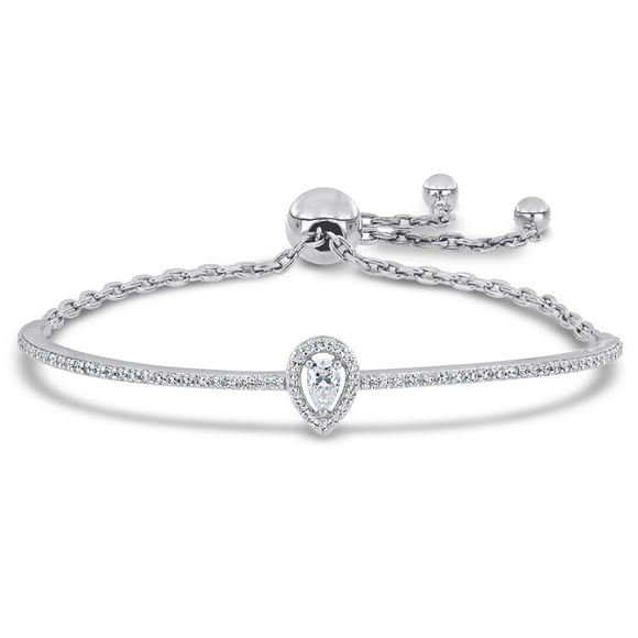 Miabella 3/4 Carat T.G.W. Created Moissanite Sterling Silver Bolo Bracelet