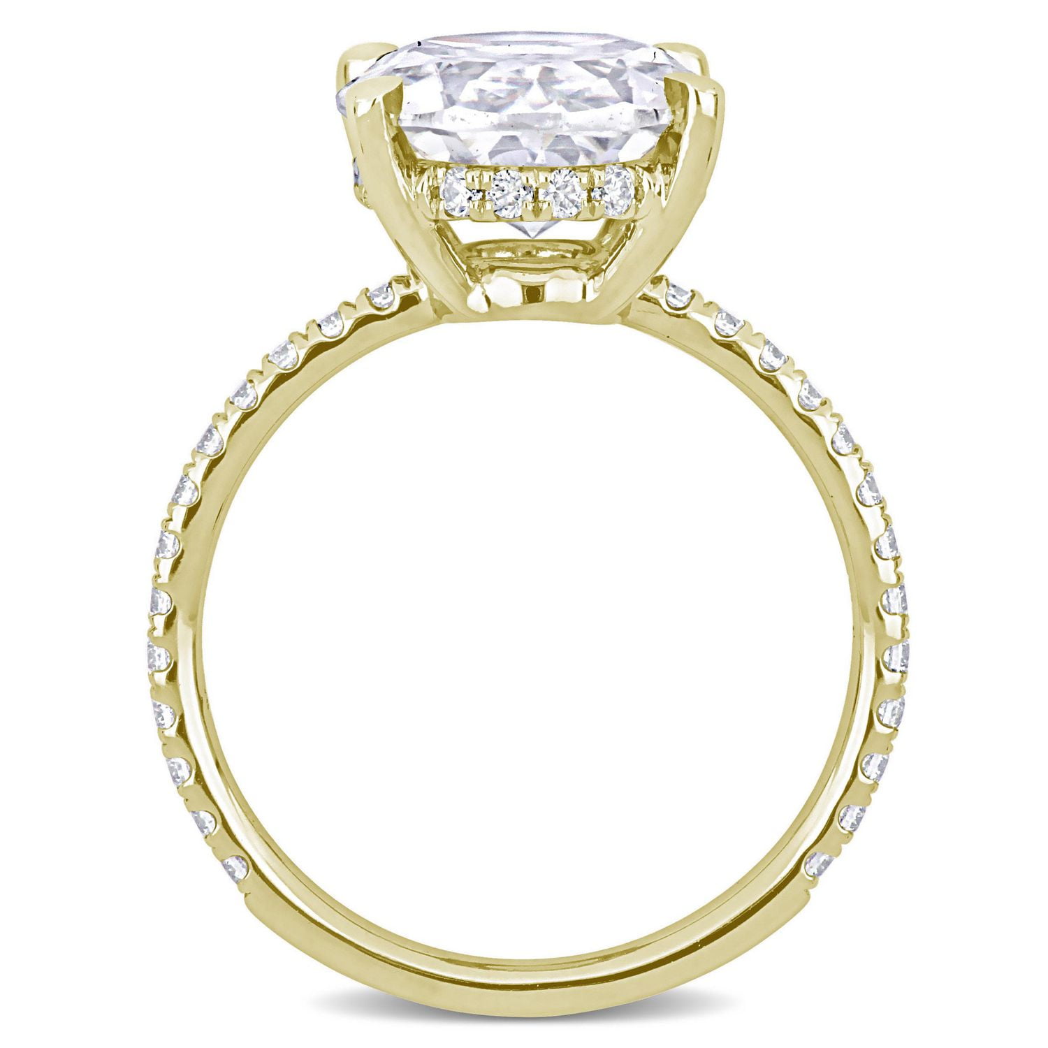 Miabella 4-7/8 Carat T.G.W. Created Moissanite 10K Gold Oval Engagement Ring