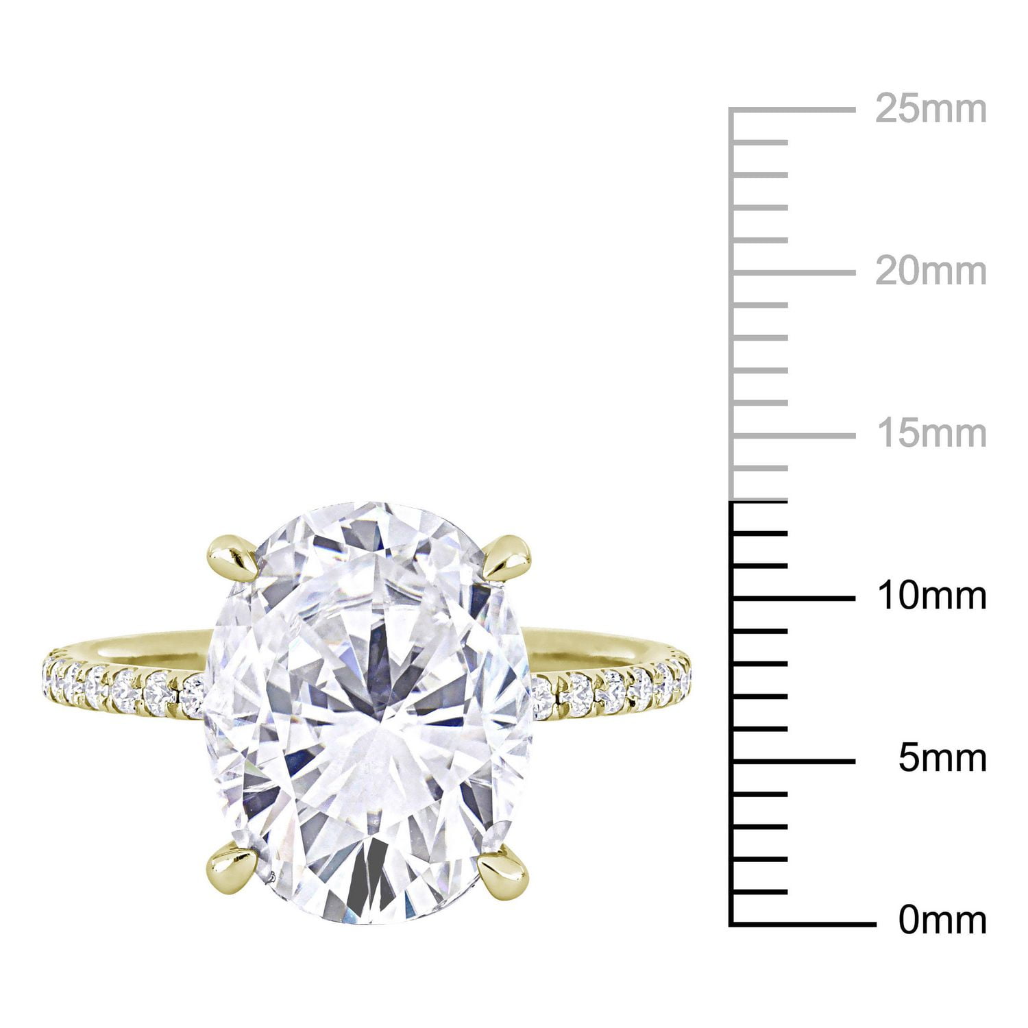 Bague de fiançailles ovale Miabella en or jaune 10K avec moissanite créé 4-7/8 carats p.g.t.