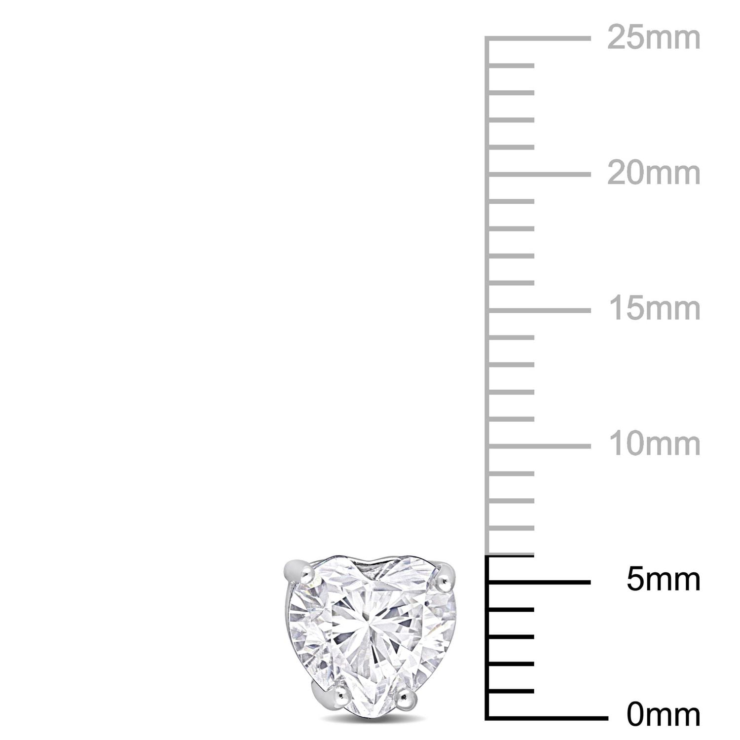 Boucles d'oreilles Miabella en forme de cœur 1-1/2 Carat p.g.t. Moissanite en argent sterling