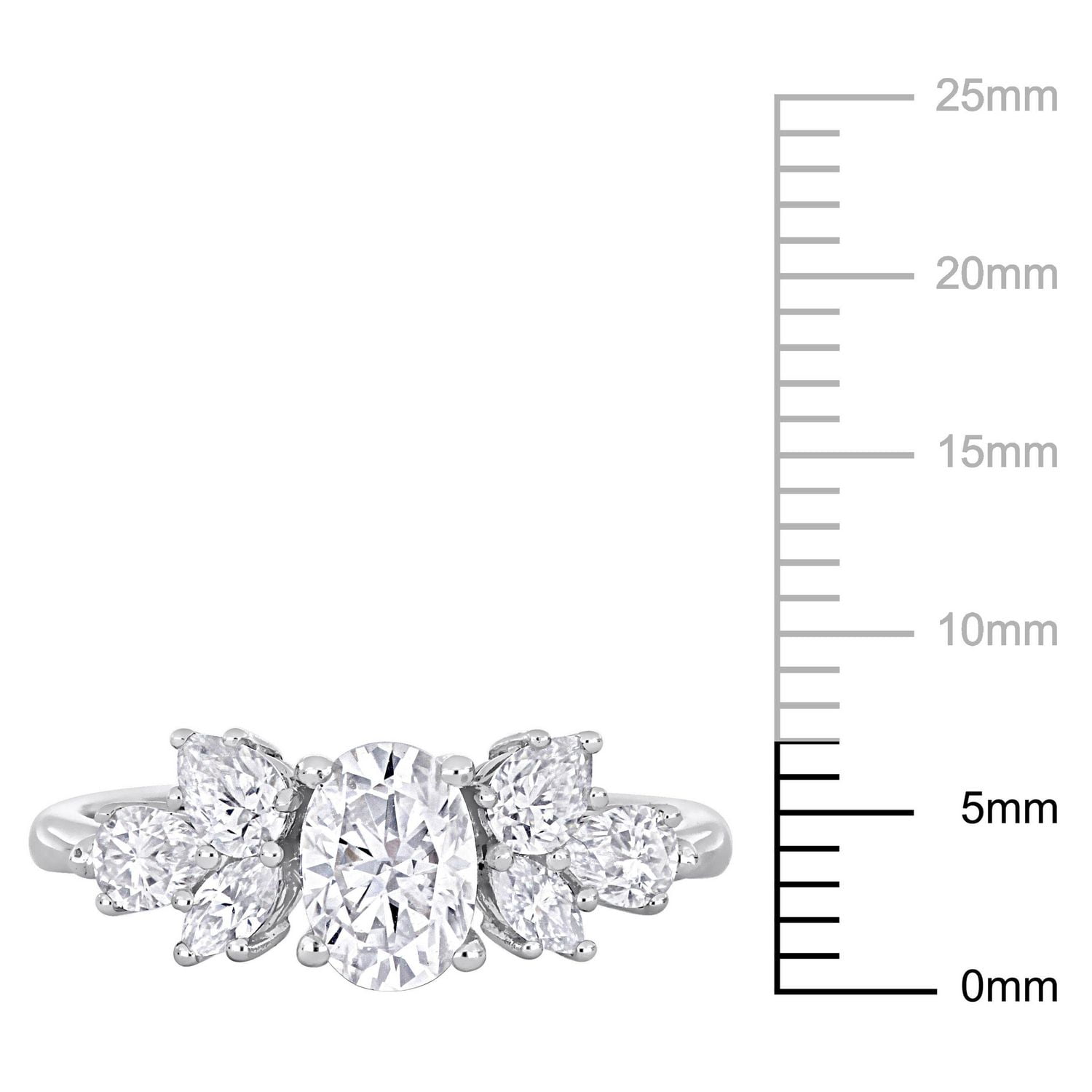 Miabella 2 Carat T.G.W. Moissanite 10k White Gold Floral Engagement Ring