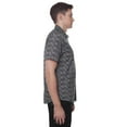 thumbnail image 2 of Dark Black Men's Short-Sleeve Patterned Button-Down Shirt, 2 of 6