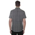 thumbnail image 3 of Dark Black Men's Short-Sleeve Patterned Button-Down Shirt, 3 of 6