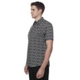 thumbnail image 4 of Dark Black Men's Short-Sleeve Patterned Button-Down Shirt, 4 of 6