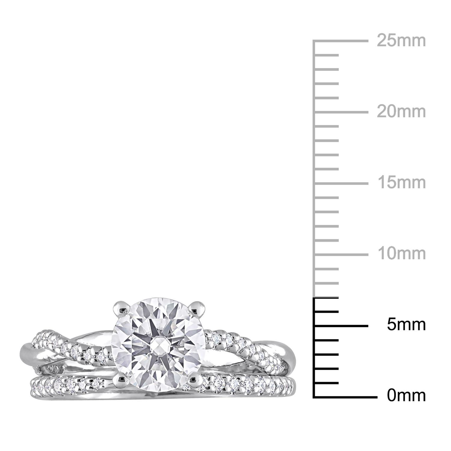 Miabella 1-1/2 Carat T.G.W. Created Moissanite Sterling Silver Crossover Bridal Ring Set