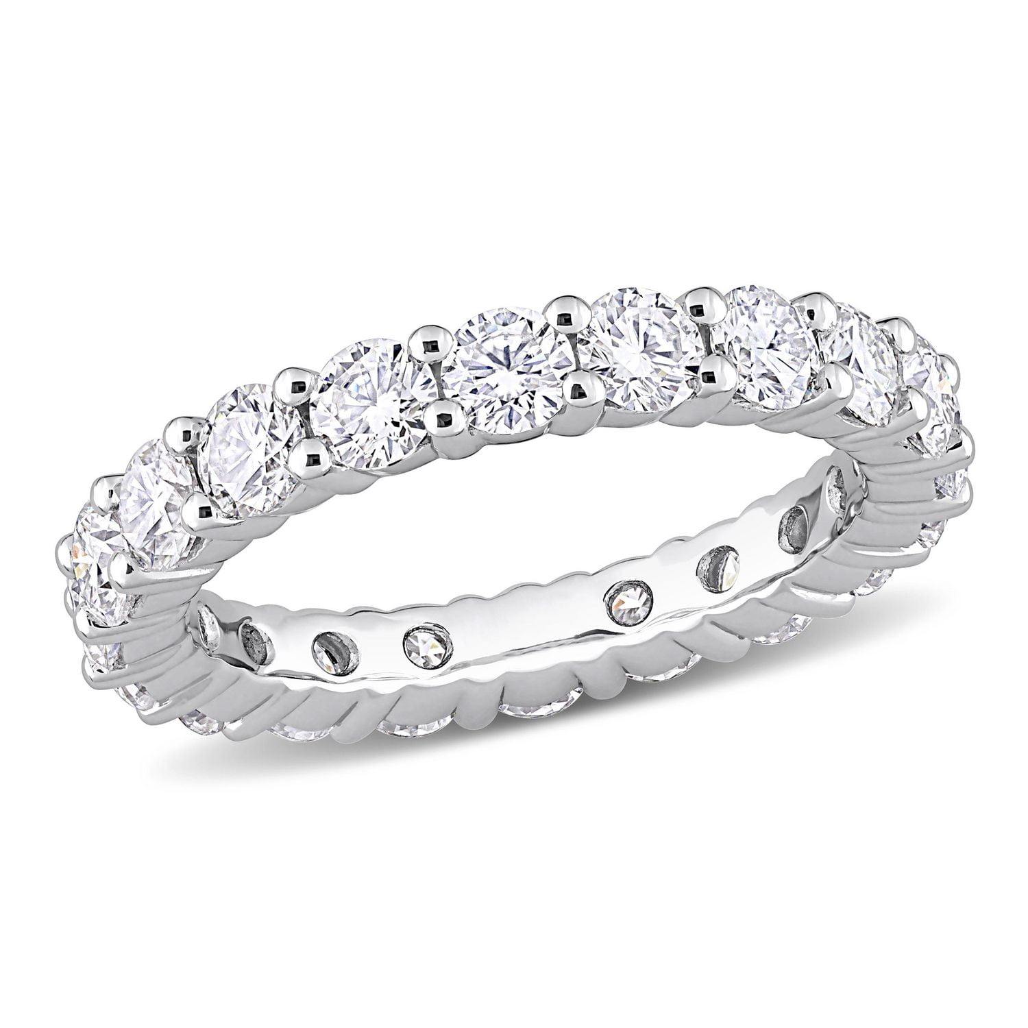 Miabella 3 Carat T.G.W. Moissanite Sterling Silver Eternity Band